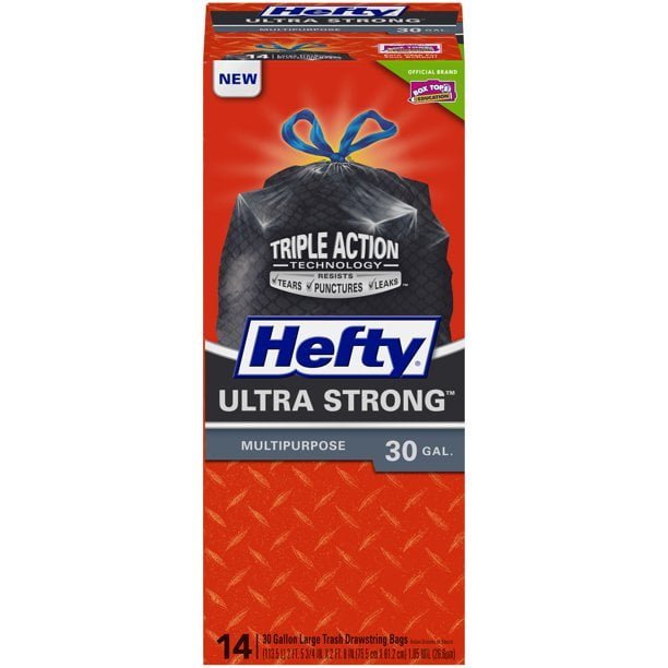 Hefty Steel Trash Bags 3.2 Gallon Drawstring Bags, Custom Fit for Steel  Step Can