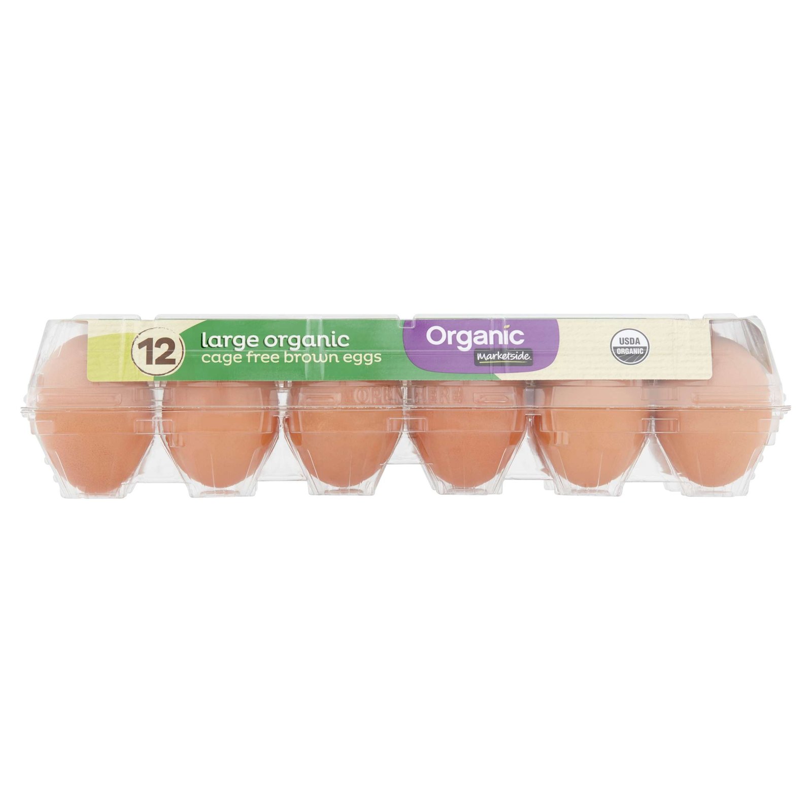 Marketside Organic Cage-Free Brown Large Eggs, 18 Count