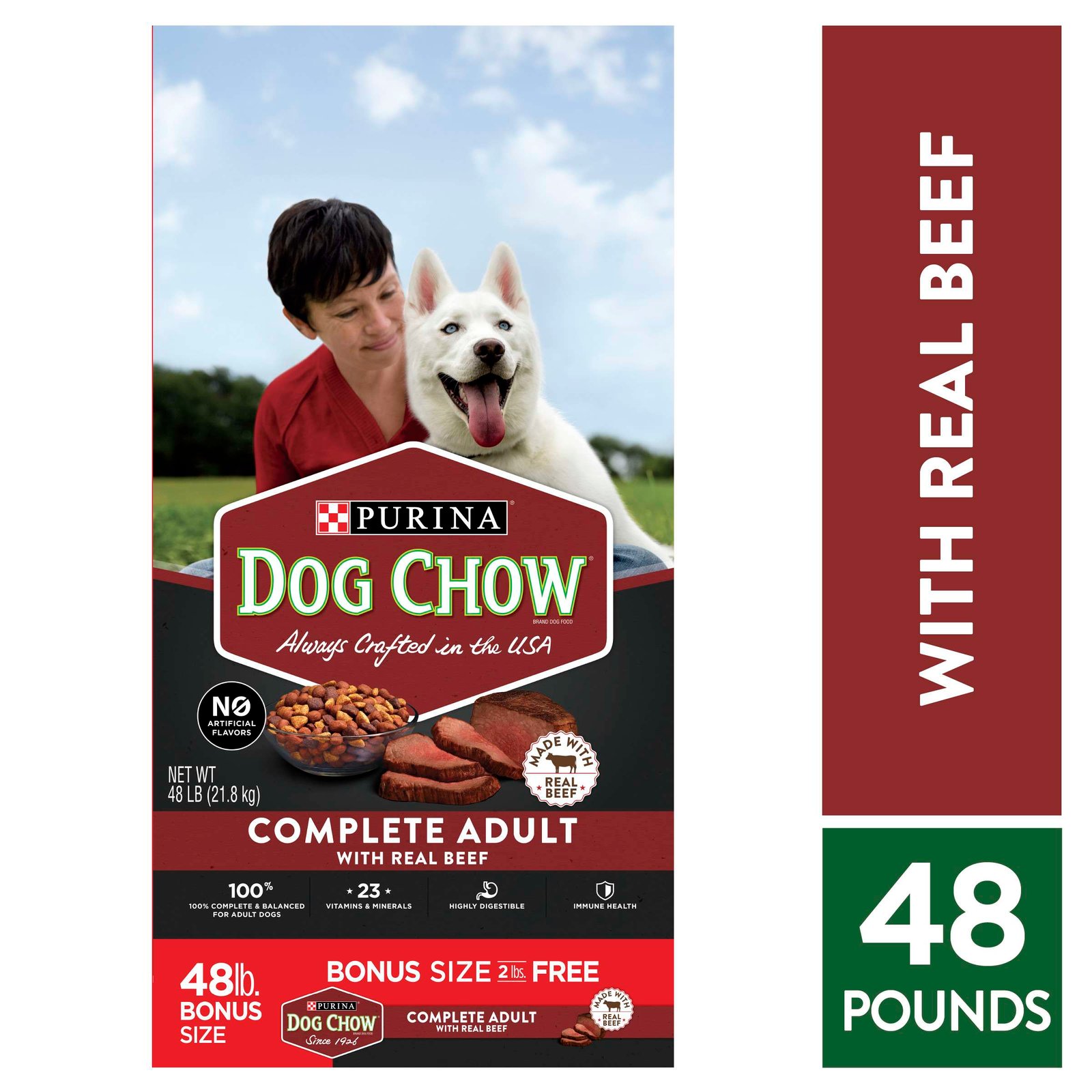 Dog Chow Beef Flavor Dry Dog Food For Adult 48 Lb. Bag Dover Mart