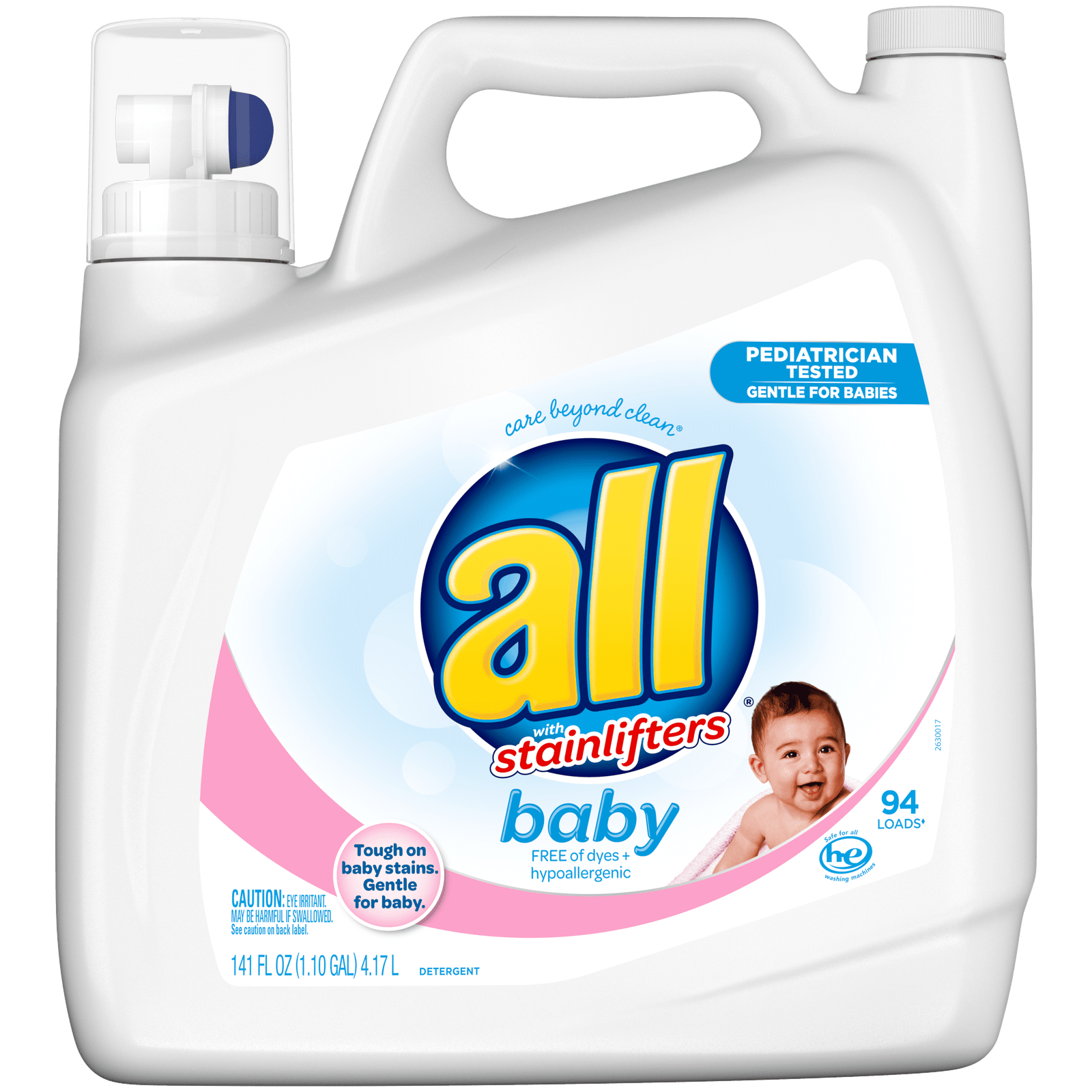  All Detergente líquido para ropa para bebé, suave para bebé,  141 onzas, 94 cargas : Salud y Hogar