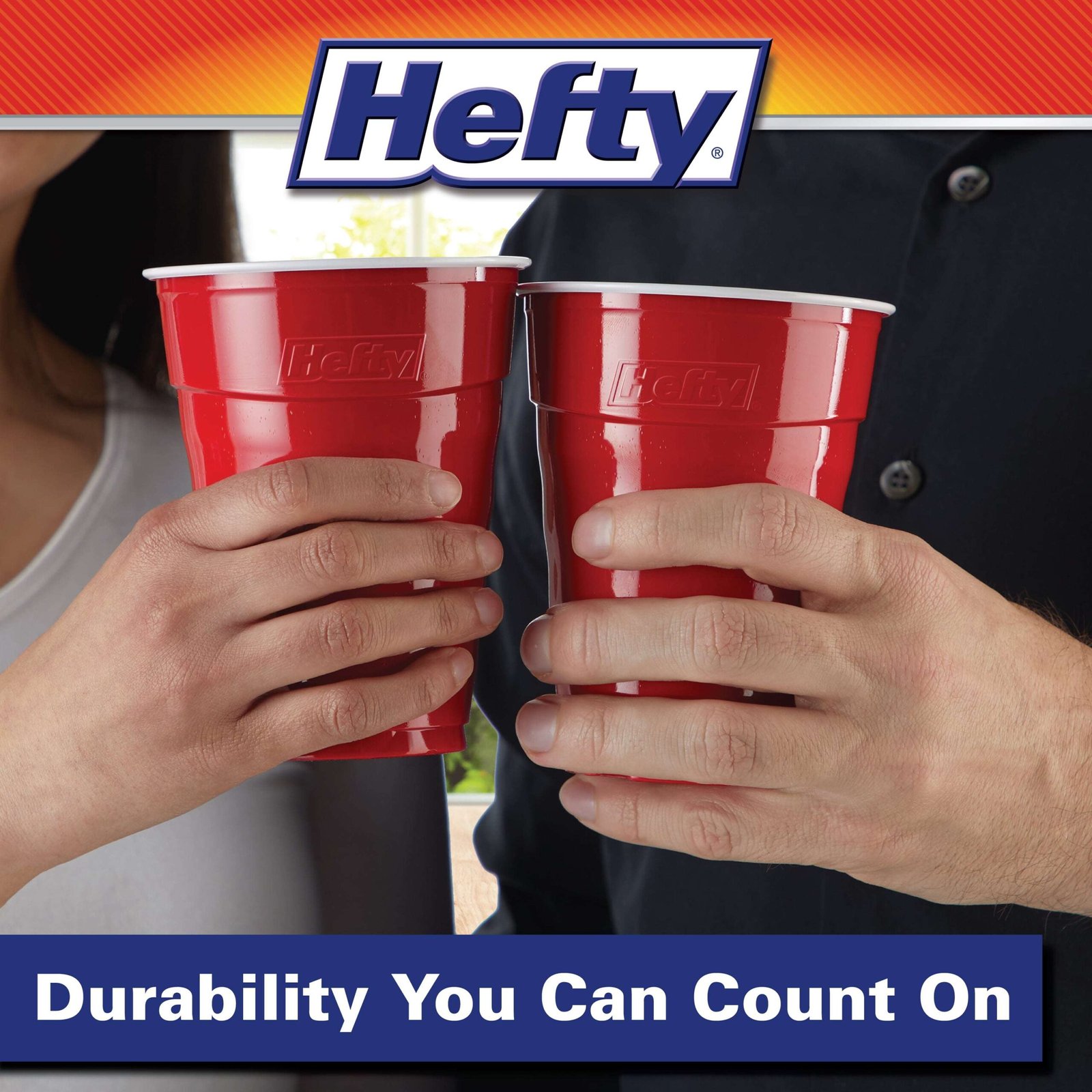 Hefty Party on Disposable Plastic Cups, Blue, 18 Ounce, 120 Count