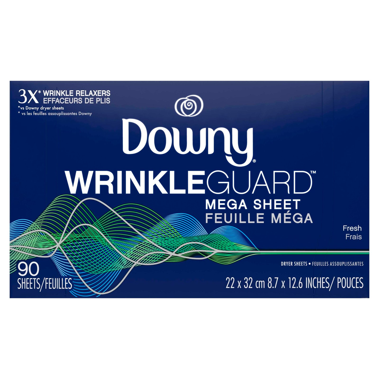 Bounce Wrinkle Guard Mega Dryer Sheets, Outdoor Fresh Scent, 90