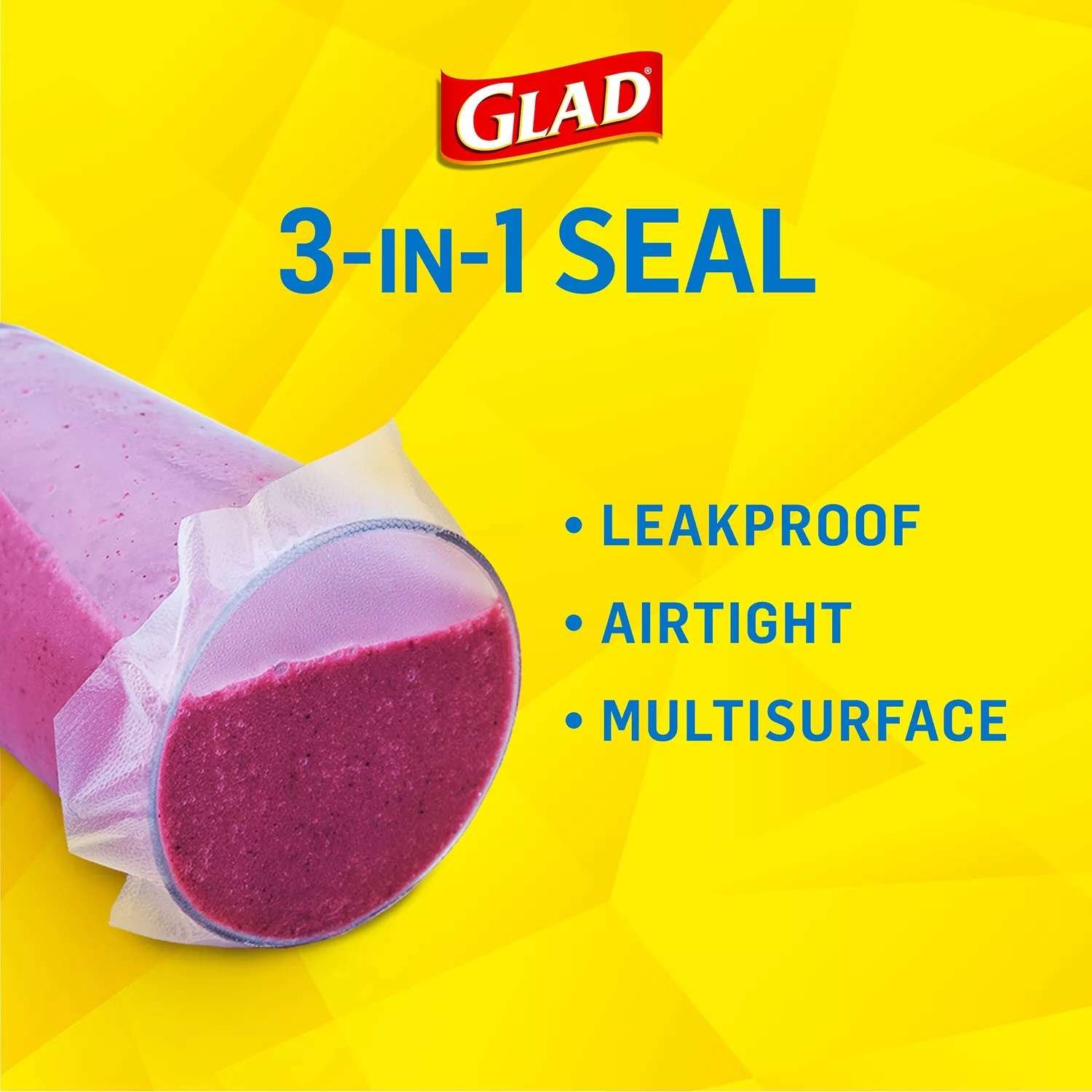 Glad Press'n Seal Plastic Food Wrap -100 Square Foot Roll (Pack of 9)