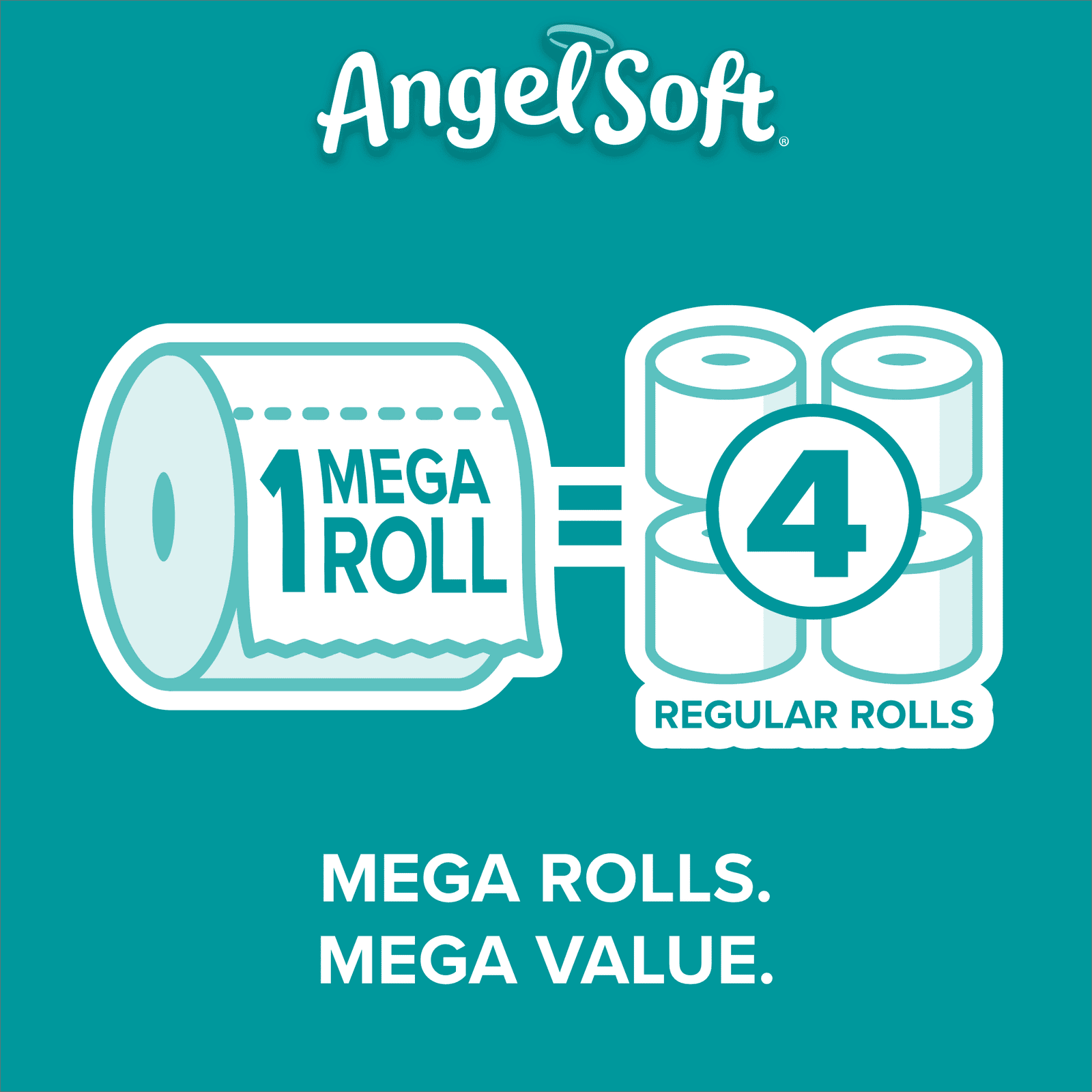 Angel Soft Toilet Paper with Fresh Linen Scented Tube, 48 Mega Rolls (4  Packs of 12 Rolls) 