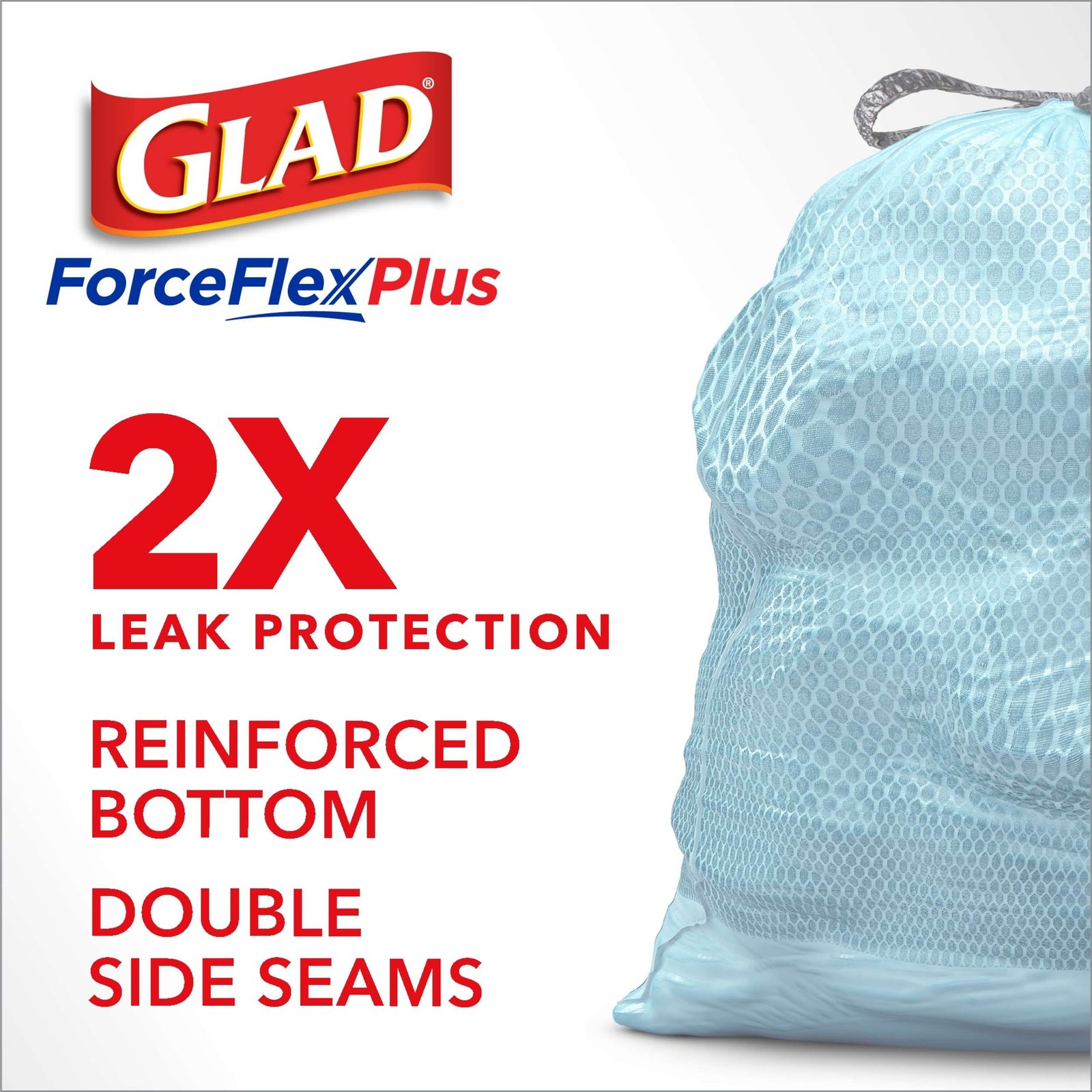 Glad ForceFlexPlus Tall Kitchen Trash Bags, 13 Gallon, 40 Bags (Beachside  Breeze Scent, Febreze Freshness) 