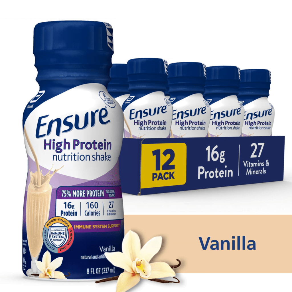 Ensure High Protein Nutritional Shake, Vanilla, 8 Fl Oz, 12 Ct Dover Mart