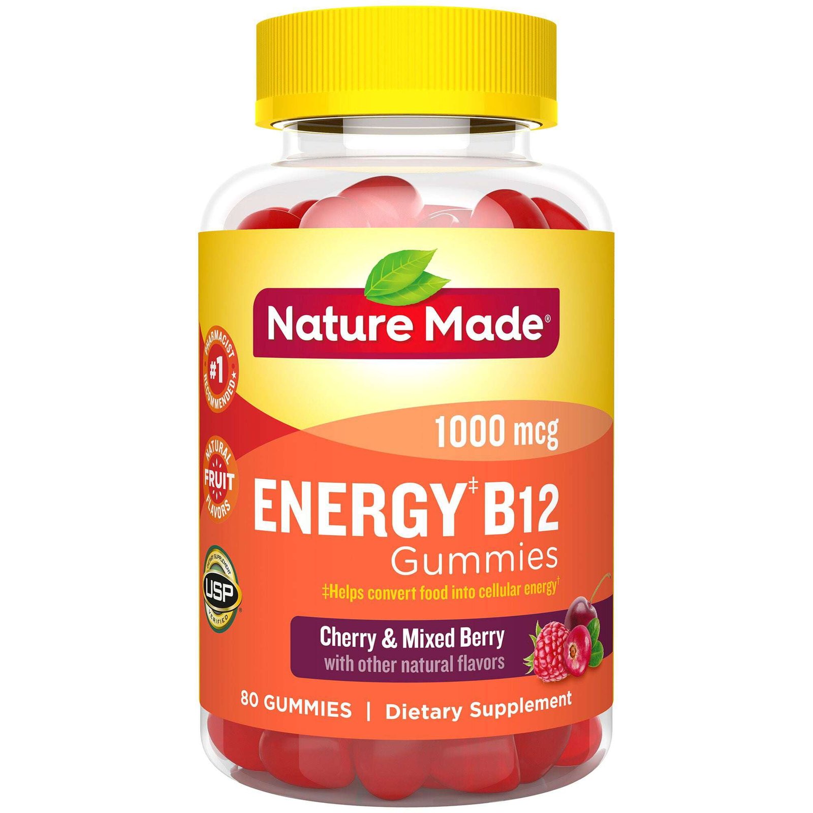 Nature Made Energy B12 1000 Mcg Gummies 80 Count Dover Mart 7752