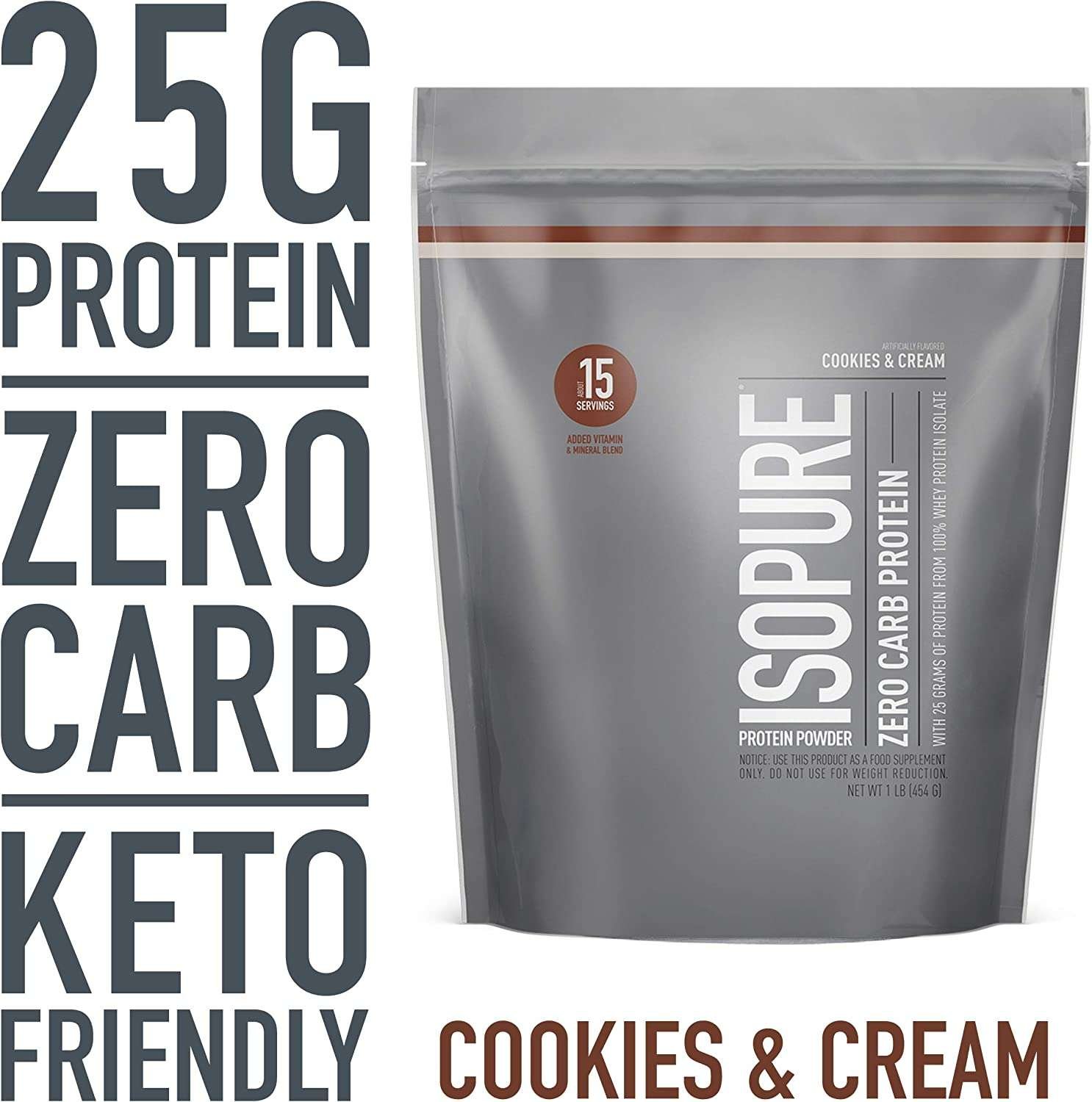 Isopure 20g Protein Drink, 100% Whey Protein Isolate, Flavor