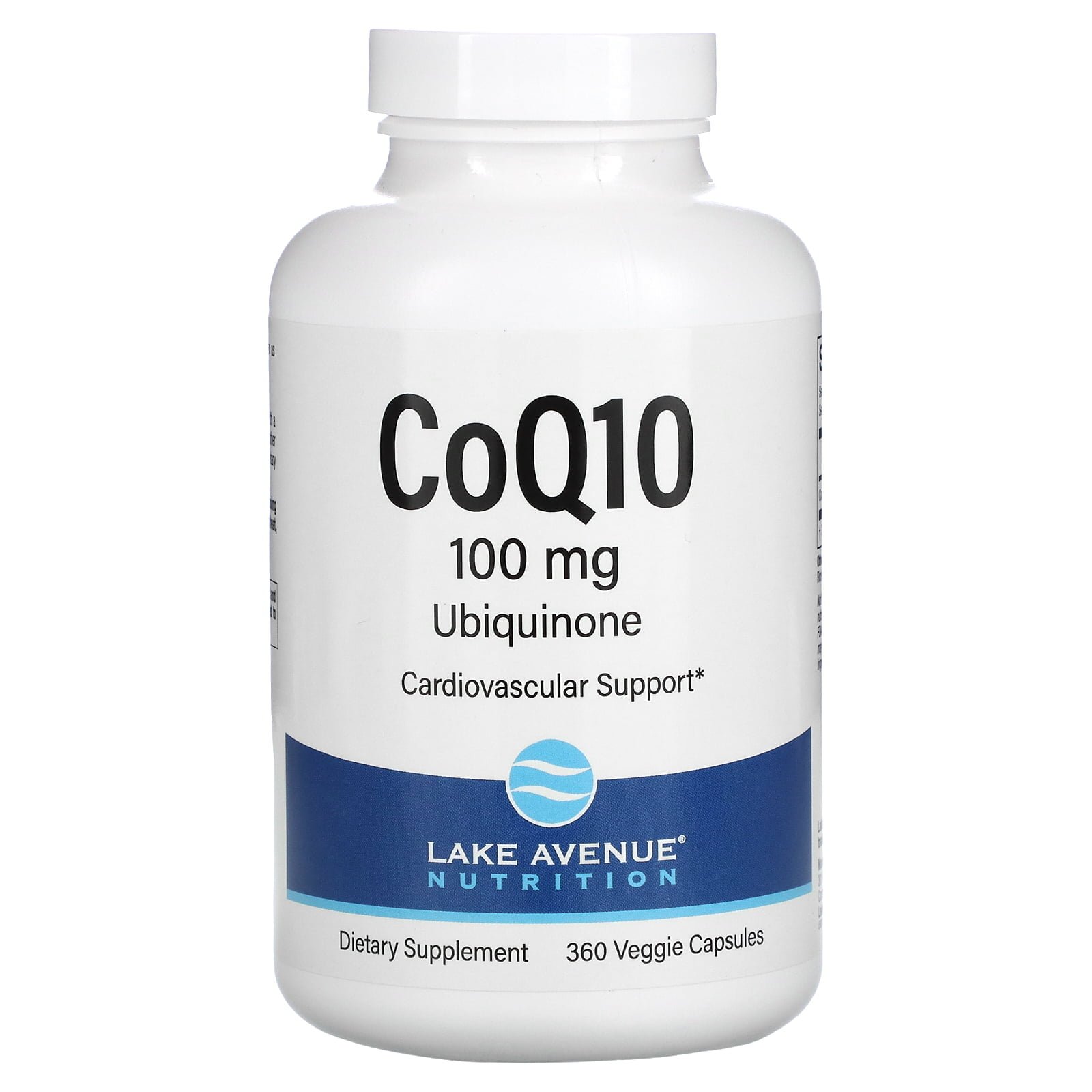 CoQ10, USP Grade Ubiquinone, 100 Mg, 360 Veggie Capsules, Lake Avenue Nutrition - Dover Mart