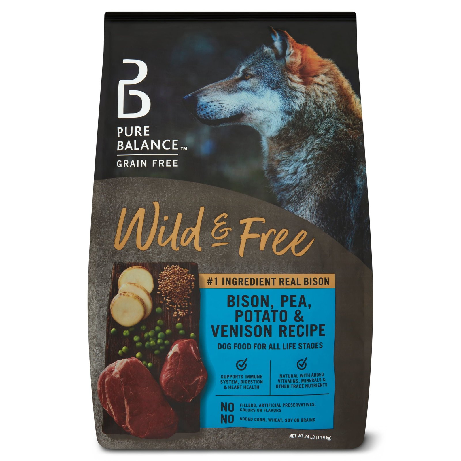 Pure Balance Wild Free Bison Pea Potato Venison Recipe Dry