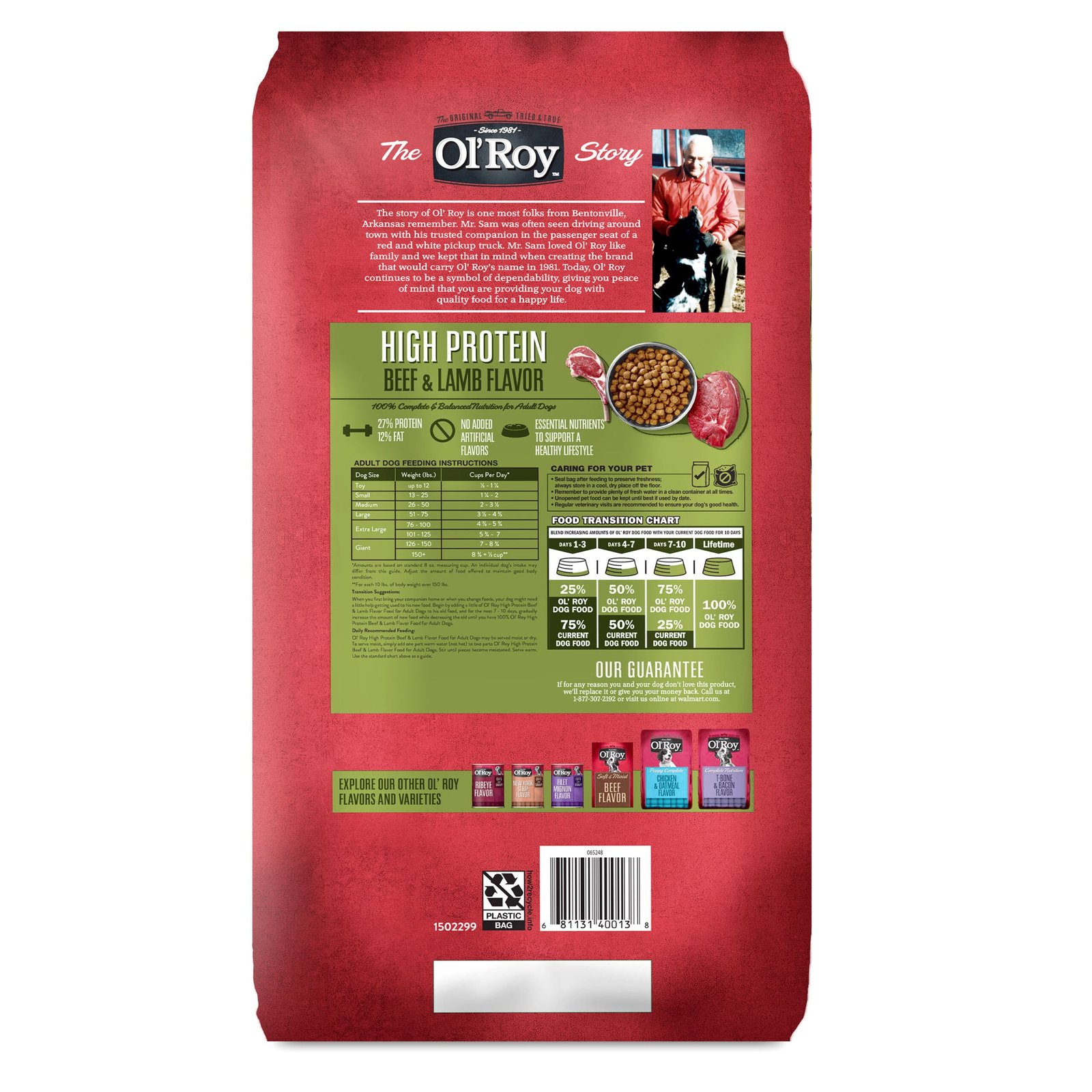 Ol Roy High Protein With Beef Lamb Flavor Dry Dog Food Dover Mart