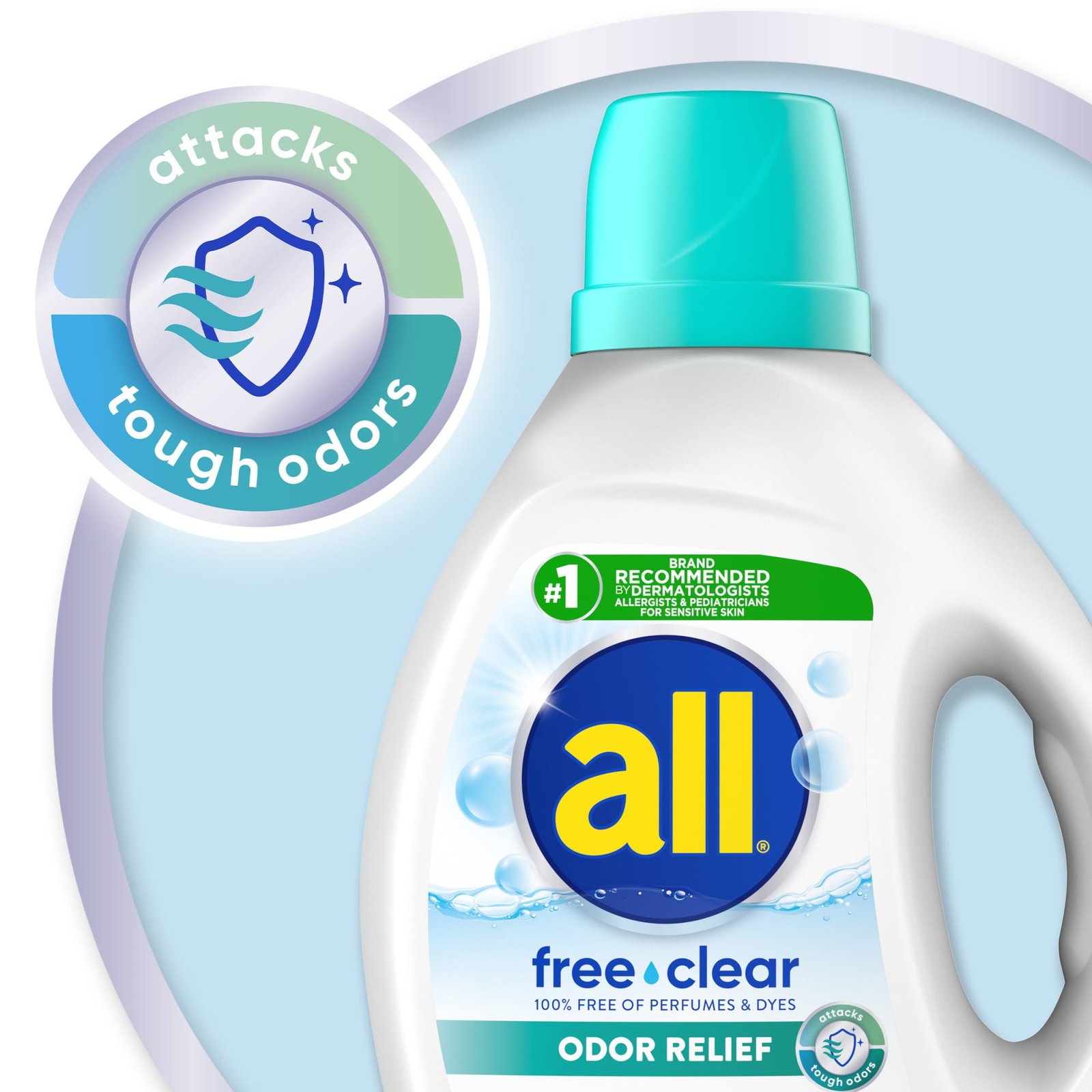 All Liquid Laundry Detergent, Free Clear With Odor Relief, 141 Fluid  Ounces, 79 Loads - Dover Mart