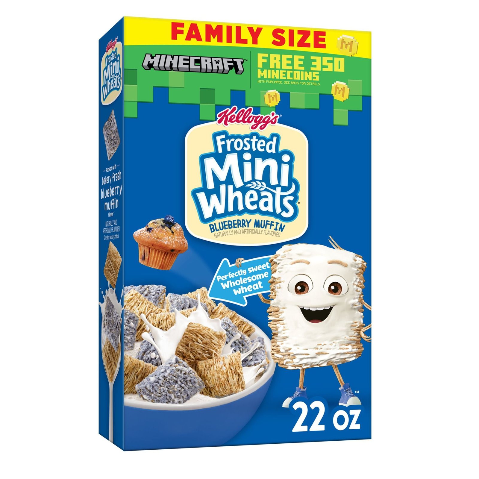 Kellogg’s Frosted Mini-Wheats Blueberry Muffin Cold Breakfast Cereal ...