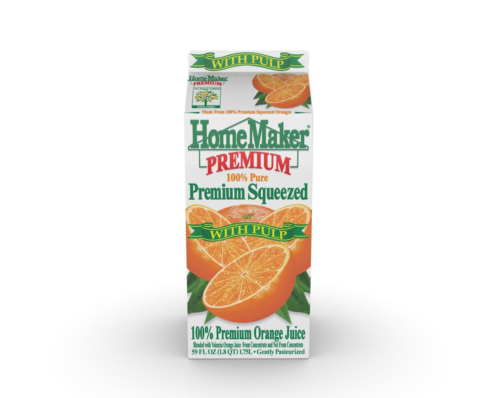 HomeMaker Premium Squeezed Orange Juice With Pulp 59 Oz Dover Mart