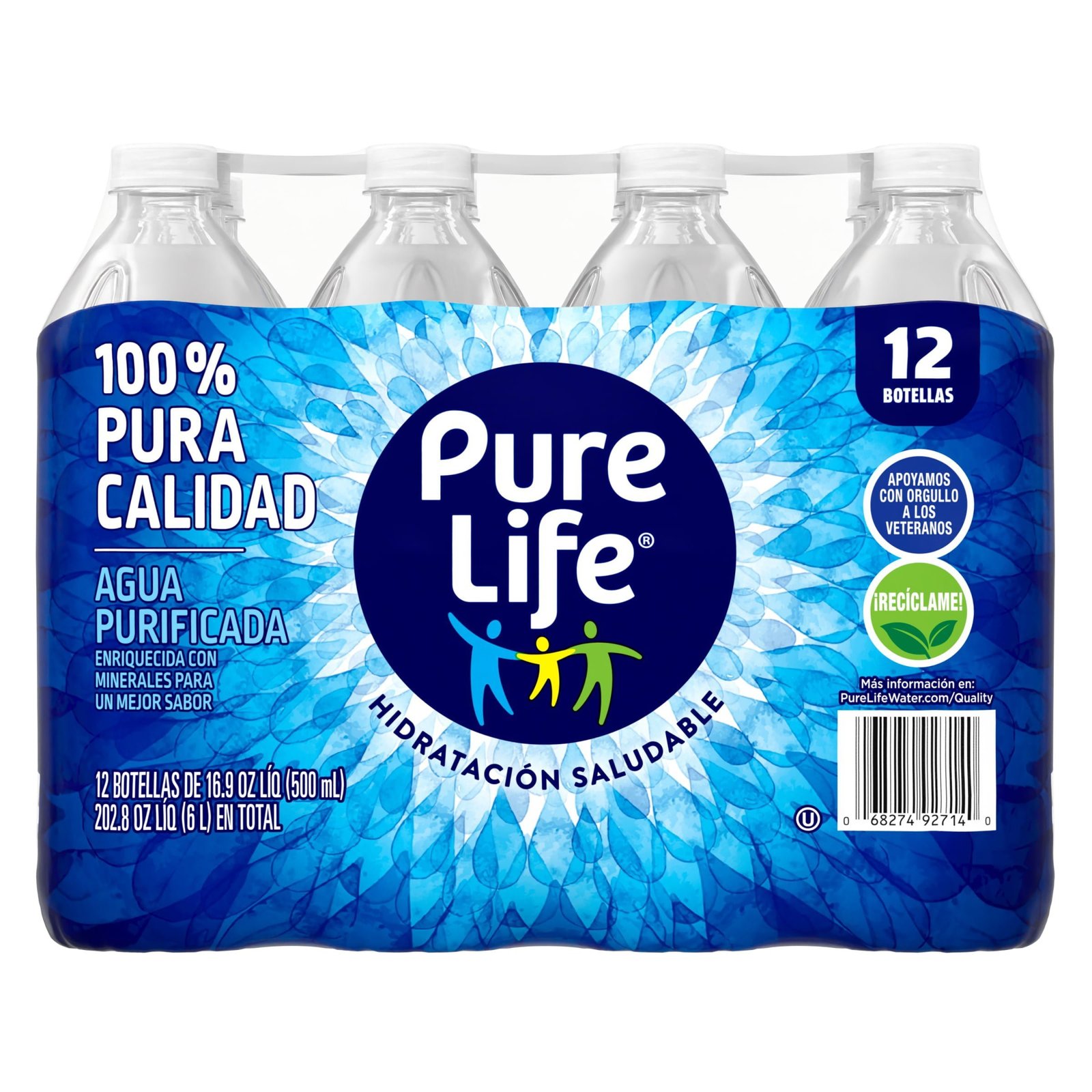 Agua Purificada Natural Cristal 500ml 8 Pack